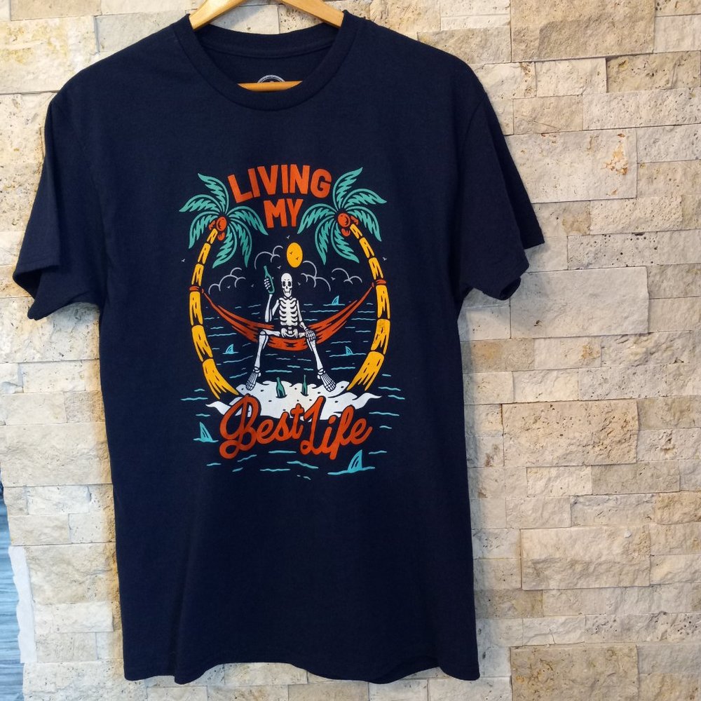 Living My Best Life Skeleton Graphic Humor Men's T-Shirt